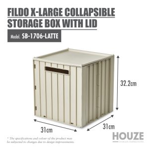 HOUZE FILDO X-LARGE STORAGE BOX WITH LID SB-1706-LATTE
