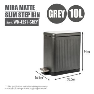 HOUZE 10L MIRA MATTE SLIM STEP BIN WB-4251