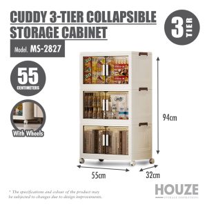 HOUZE CUDDY 3-TIER COLLAPSIBLE STORAGE CABINET (LENGTH: 55CM) MS-2827