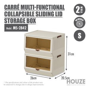 HOUZE CARRÉ 2-TIER COLLAPSIBLE SLIDING LID STORAGE BOX W/O WHEELS MS-2842