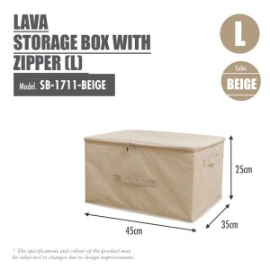 HOUZE LAVA STORAGE BOX WITH ZIPPER LID L-SIZE SB-1711