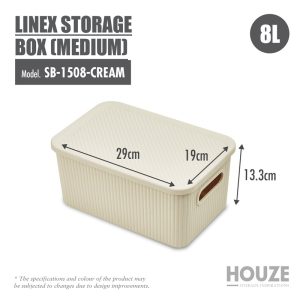 HOUZE LINEX STORAGE BOX (MEDIUM) SB-1508-CREAM
