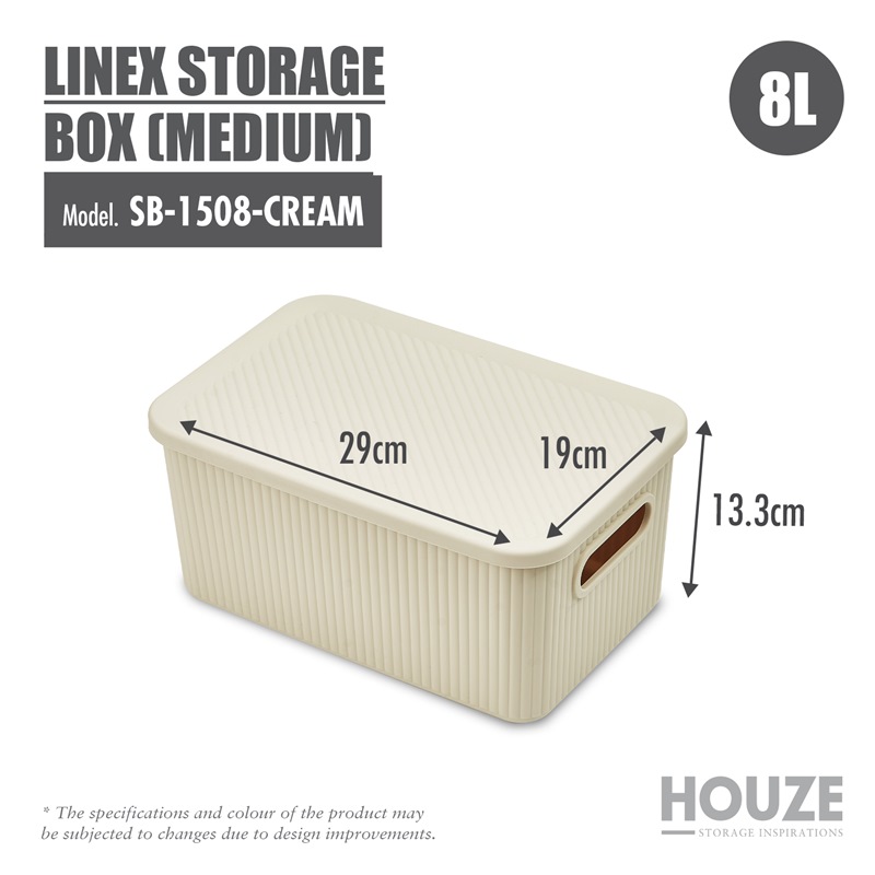 HOUZE LINEX STORAGE BOX (MEDIUM) SB-1508-CREAM