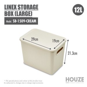 HOUZE LINEX STORAGE BOX (LARGE) SB-1509-CREAM