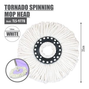 HOUZE TLS TORNADO SPINNING MOP HEAD (WHITE) TLS-9778-WHITE