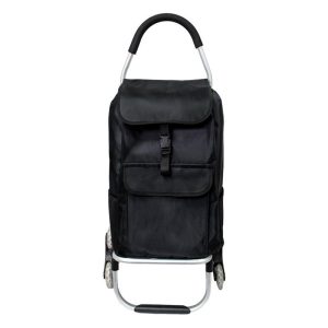 HOUZE ALUM STAIR CLIMBER SHOPPING TROLLEY BLK W/ FRONT,SIDE POCKET LS-9206-BLACK