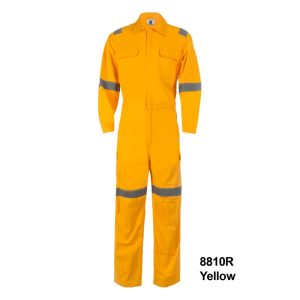 HSK HD COTTON COVERALL WITH REFLECTIVE YELLOW 8810R
