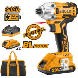 INGCO 20V LI-ION BRUSHLESS IMPACT DRIVER WITH 2 X 20V 2.0AH & CHARGER CIRLI2002