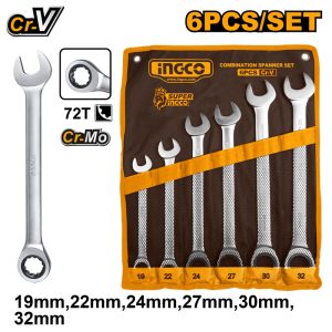 INGCO 6PCS RATCHET SPANNER SET HKSPAR1061