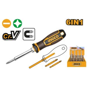INGCO 6 IN 1 INTERCHANGEABLE SCREWDRIVER AKISD0608