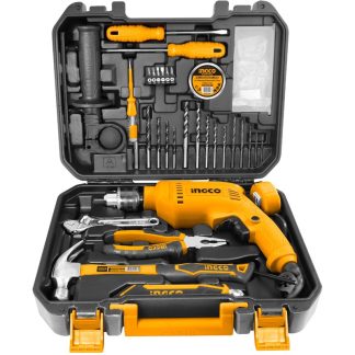 INGCO IMPACT DRILL 550W WITH 111PCS HAND TOOL KIT HKTHP11111