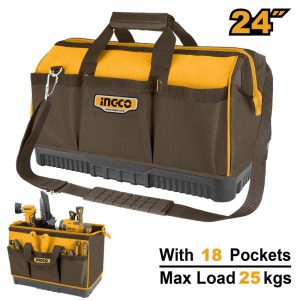 INGCO 24" H/DUTY IND.TOOL BAG,18 POCKETS, SHOULDER STRAP 60*23*35CM HTBG09