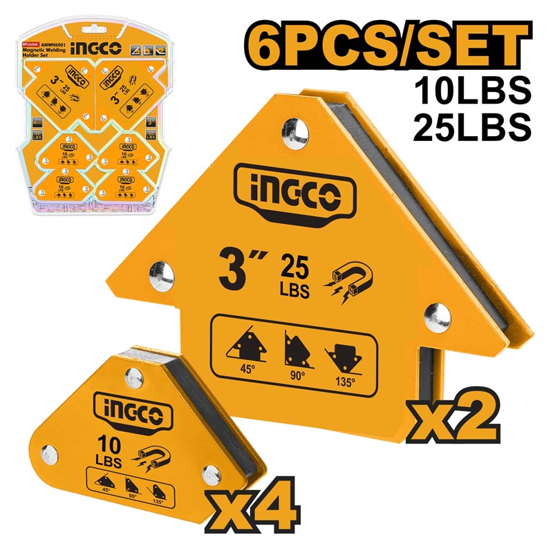 INGCO 6PCS MAGNETIC WELDING HOLDER SET AMWH6001