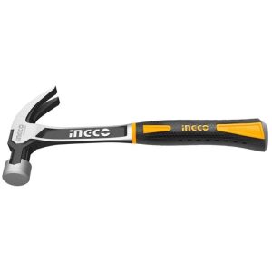 INGCO ALL STEEL DROP FORGED CLAW HAMMER FIBERGLASS HANDLE