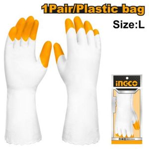 INGCO HIGH QUALITY WHITE PVC GLOVE SIZE L 320MM HGVP03