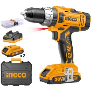INGCO 2X20V 2.0AH LI-ION IMPACT DRILL WITH CASE CIDLI20031