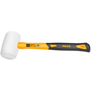 INGCO WHITE RUBBER HAMMER FIBERGLASS HANDLE