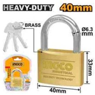 INGCO HEAVY DUTY BRASS PADLOCK WITH 3 KEYS