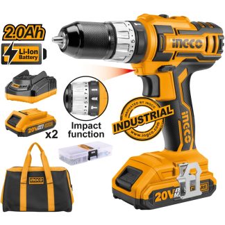 INGCO 20V 2X2.0AH LI-ION IMPACT DRILL, CIDLI2002