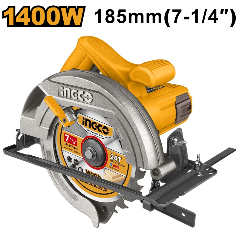 INGCO CIRCULAR SAW 185MM 1400W CS18538