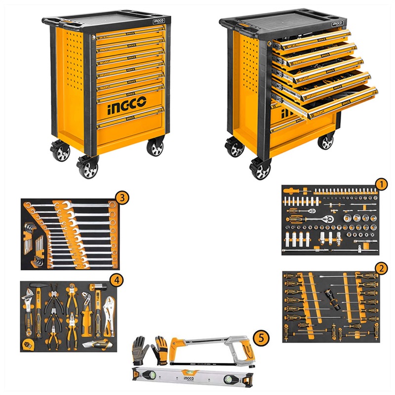 INGCO 162PCS MECHANICS TOOL CHEST SET HTCS271621