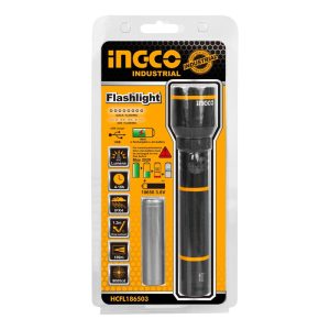 INGCO AVIATION GRADE ALUM ALLOY FLASHLIGHT 18650 BATT.400 LUMENS HCFL186503