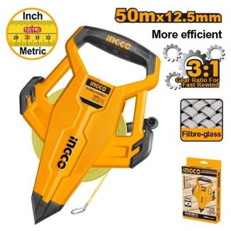 INGCO FIBERGLASS MEASURING TAPE 50M/165FT 12.5MM BLADE WIDTH HFMT8350
