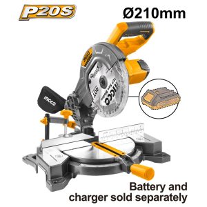 INGCO 20V LI-ION MITRE SAW, 8-1/4" 210MM 25.4MM BORE CMS2001 (BARE UNIT)