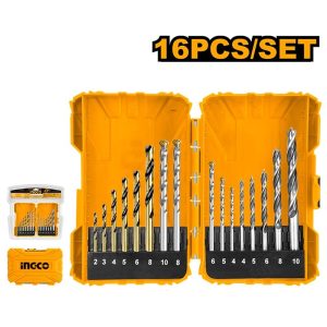 INGCO 16PCS METAL MASONRY & WOOD DRILL BIT SET AKDL11601