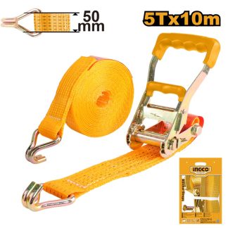 INGCO RATCHET TIE DOWN 50MM X 10M HEAVY DUTY 5 TON LOAD HRSP5101