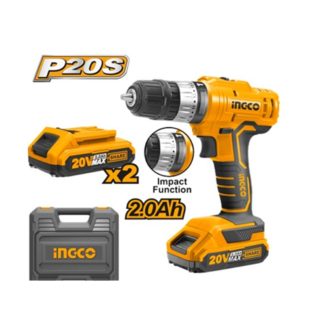 INGCO 20V 2X 2.0AH LI-ION IMPACT DRILL, CIDLI20012