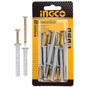 INGCO 20PCS 6ØX40MM NYLON ANCHOR WITH SCREW HWNAK3505012