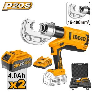 INGCO 20V HYDRAULIC CRIMPING TOOL 16-400MM2, 2X20V 4.0AH & CHARGER CTLI2002