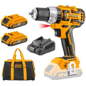 INGCO 20V LI-ION BRUSHLESS IMPACT DRILL 60NM W/2X20V 2.0AH, CIDLI20608