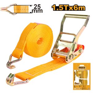 INGCO RATCHET TIE DOWN 25MM X 6M, LOAD 1.5T HRSP262