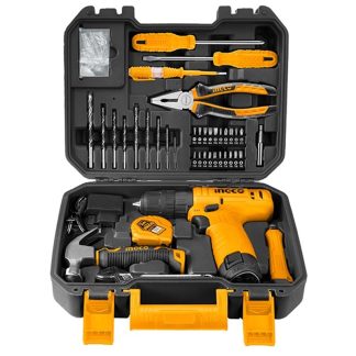 INGCO 81 PCS TOOLS SET WITH CORDLESS DRILL HKTHP10811