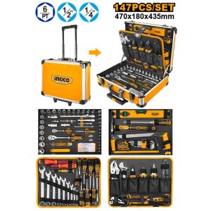INGCO 147PCS HAND TOOL SET IN ALUMNIUM CASE HKTHP21471