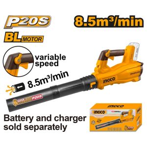 INGCO 20V BRUSHLESS POWERFUL LEAF BLOWER MAX.VOL:8.5M3/MIN CABLI20428 (BARE UNIT)