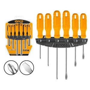 INGCO 6PCS SCREWDRIVER SET 3PCS (-) & 3PCS (+) HKSD0658