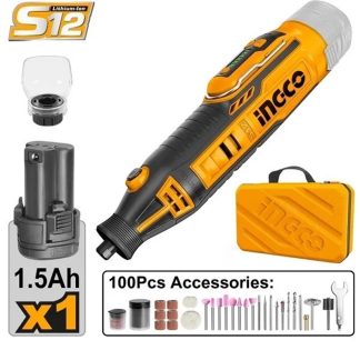 INGCO 12V 1/8" PORTABLE GRINDER + 100PCS ACCESSORIES CMGLI12011