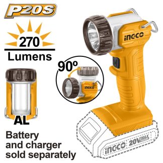 INGCO 20V LI-ION WORK LAMP 5W 270 LUMENS CWLI2038 (BARE UNIT)