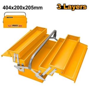 INGCO 3 LAYERS METAL TOOL BOX 404X200X205MM HTB03