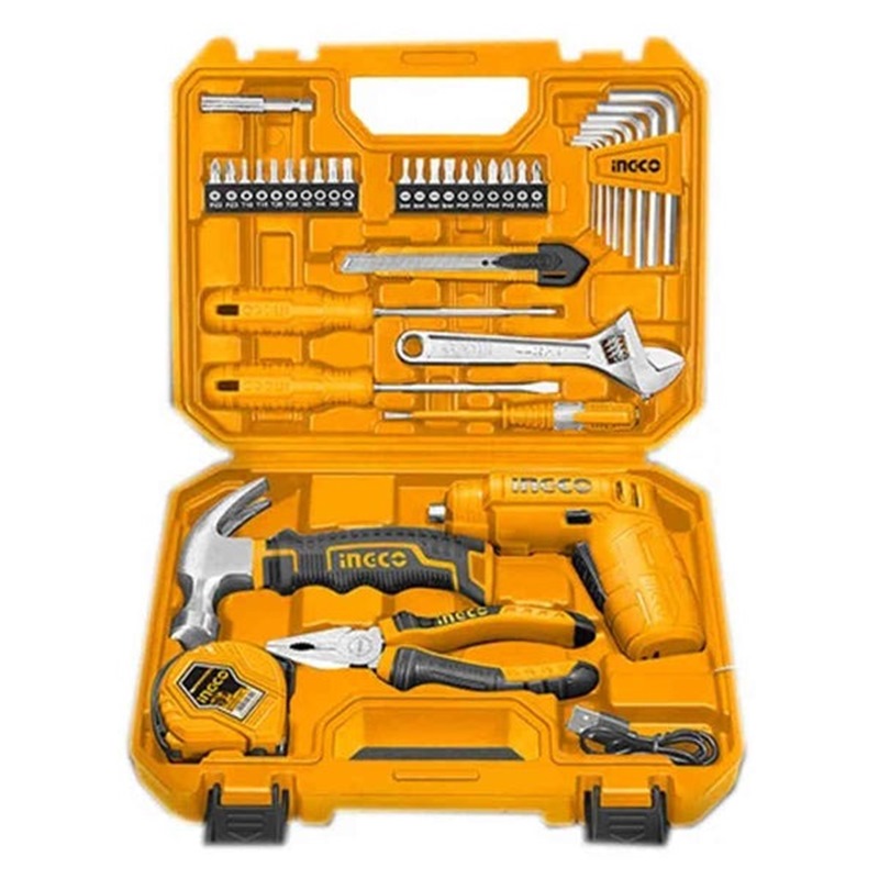INGCO 38 PCS TOOLS SET WITH 4V CORDLESS SCREWDRIVER HKTHP10381