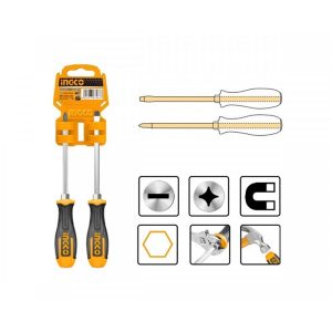 INGCO 2PCS GO THRU MAGNETIC TIP SCREWDRIVER SET (-) & (+) 125MM HKSGT680208
