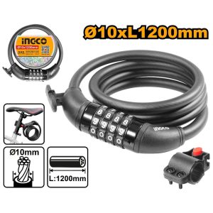INGCO 4 DIGIT COMBINATION BICYCLE LOCK 12X1200MM DBK21012