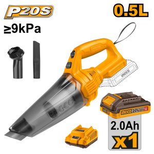 INGCO 20V LI-ION VACUUM CLEANER 1X2.0AH + CHARGER CVLI20126