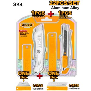 INGCO 2PCS UTILITY KNIFE + 20PCS BLADE SET HUK180225