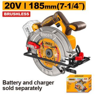 INGCO 20V LI-ION BRUSHLESS CIRCULAR SAW 185MM CSLI1851 (BARE UNIT)
