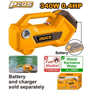 INGCO 20V LI-ION TRANSFER PUMP 45L/MIN, 3/4" CONNECTION TPLI2001 (BARE UNIT)