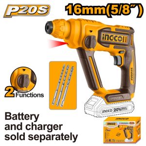 INGCO 20V LI-ION ROTARY HAMMER 16MMØ CRHLI20168 (BARE UNIT)